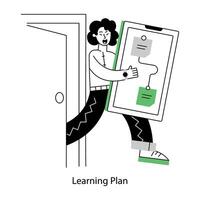 A customizable linear mini illustration of learning plan vector