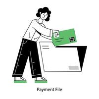 Ready to use linear mini illustration of payment file vector