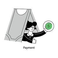 Modern line style mini illustration of payment vector