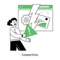 A line style mini illustration of content error vector
