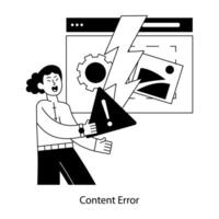 A line style mini illustration of content error vector