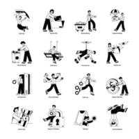Collection of Payment Methods Glyph Mini Illustrations vector