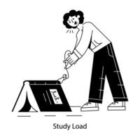 Ready to use linear mini illustration of study load vector