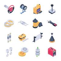 Modern Isometric Icons of Automotive Tools vector