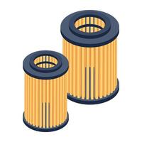 Grab this isometric style icon of engine filters vector