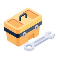 Ready to use isometric icon of a toolbox vector