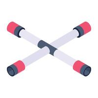 Grab this isometric icon of cross pipe vector