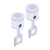 Handy isometric icon of engine pistons vector