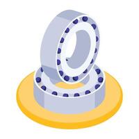 Ready to use isometric icon of bearings vector