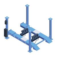 Easy to edit isometric icon of car lift stand vector
