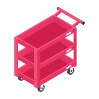 Grab this isometric icon of a garage trolley vector