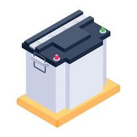 Handy isometric style icon of an accumulator vector
