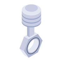 Get this isometric icon of a motor piston vector