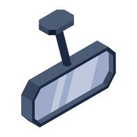 Check out isometric icon depicting rearview mirror vector