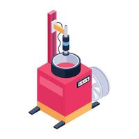 Download isometric icon of a wheel changer machine vector
