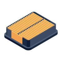 An isometric style icon of cabin filter vector