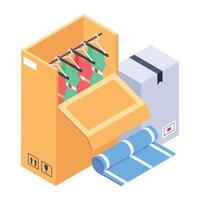 Customizable isometric ion of wardrobe boxes vector