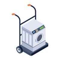 Scalable isometric icon of an appliance dolly vector