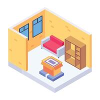 Easy to edit isometric icon of unpacking items vector