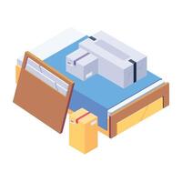 Scalable isometric icon of packing material vector