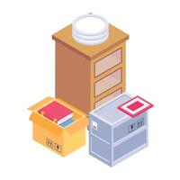 Modern isometric style icon of furniture shifting vector