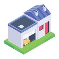 Get this isometric icon of a storeroom vector