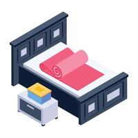 Trendy isometric icon of bedroom furniture vector