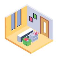 Easy to edit isometric icon of moving out vector