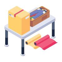 Handy isometric icon depicting clothes packing vector