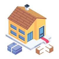 Easy to edit isometric icon of domestic shifting vector