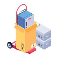 Modern isometric icon of fridge packing vector