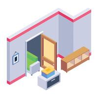 A well-designed isometric icon of furniture hauling vector