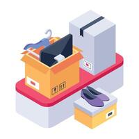 Latest isometric icon of packing goods vector