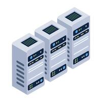 Modern isometric icon of server cabinets vector