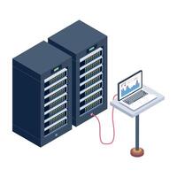 Ready to use isometric icon of server analytics vector