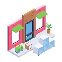 Grab this isometric icon of home shifting vector