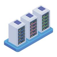 Handy isometric icon of server storage vector