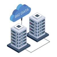 Ready to use isometric icon of big data vector