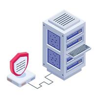Download isometric icon of server security vector