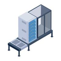 Easy to edit isometric icon of a data server vector