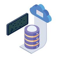 Download this isometric icon of a cloud database vector
