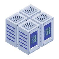 Handy isometric icon of rack cabinets vector