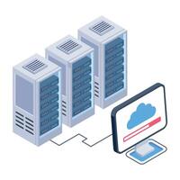 Modern isometric icon of a cloud system vector