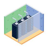 Trendy isometric icon of a rack room vector