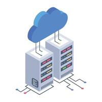 Check out this isometric icon of cloud architecture vector