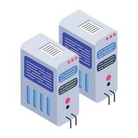 Latest isometric icon of cpu servers vector