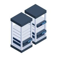 Ready to use isometric icon of network racks vector