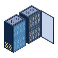 Modern isometric icon of data servers vector