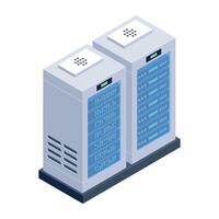 A well-designed isometric icon of it racks vector