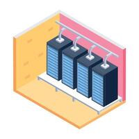 Get this isometric icon of an it room vector